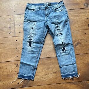 Love Indigo Ripped Blue Ankle Jeans